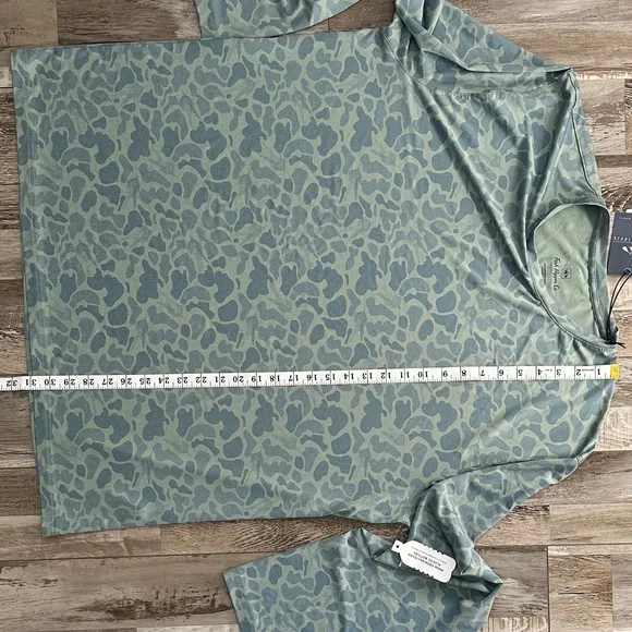 Mens XXL Fish Hippie Green and Blue Camo Long Sleeve Tee - Picture 9 of 10